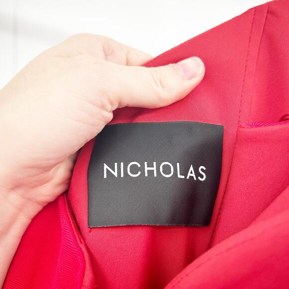 Nicholas Womens Cocktail Party Going Out‎ Flip Hem Bra Bandage Dress Size 6 Red - Picture 6 of 13